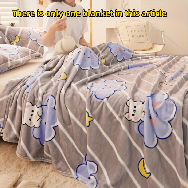 Flannel Fleece Blanket Soft Warm Throw for Sofa Bed Car Office All Seasons