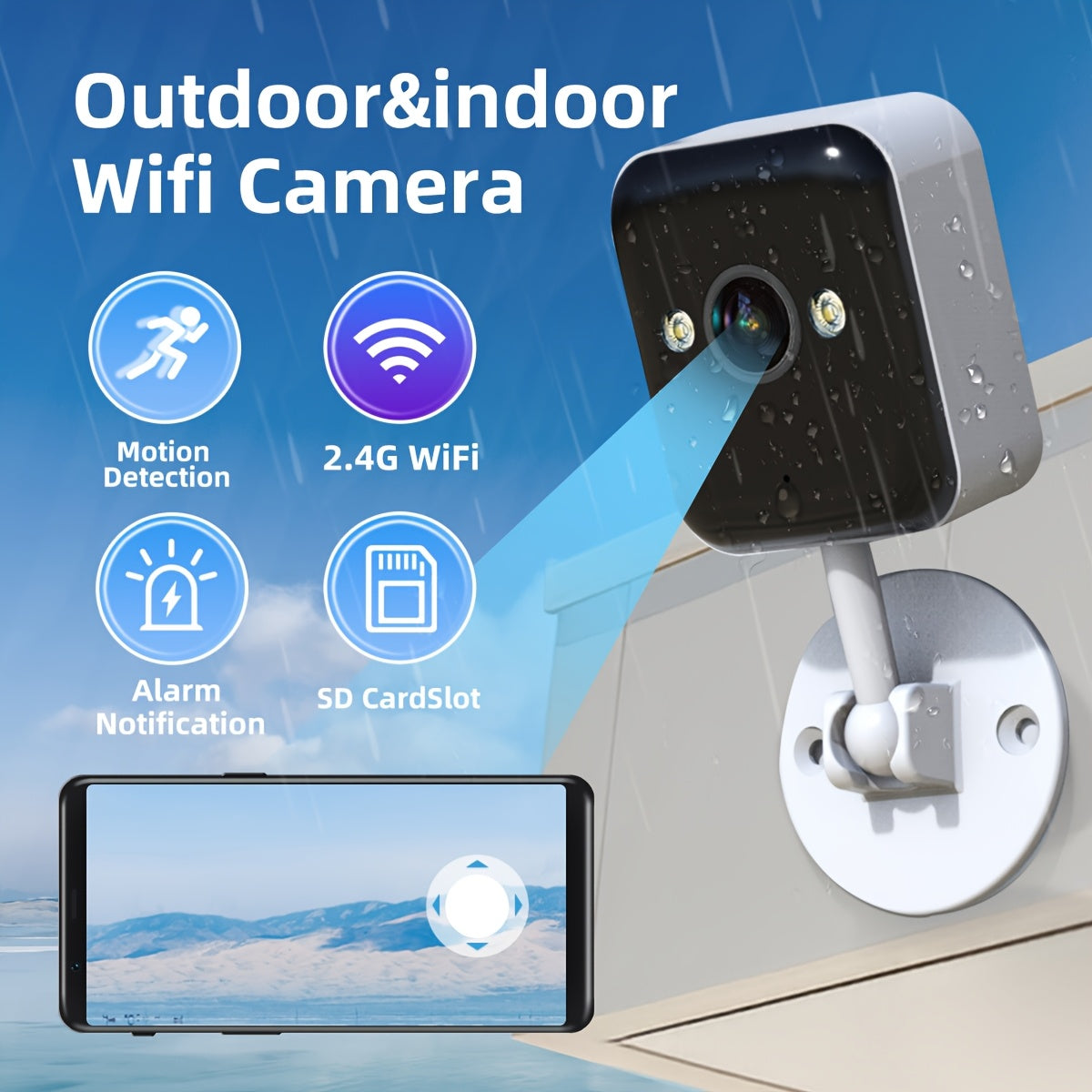 1080P Full HD Wireless Security Camera with Night Vision Two-Way Audio for Home Safety