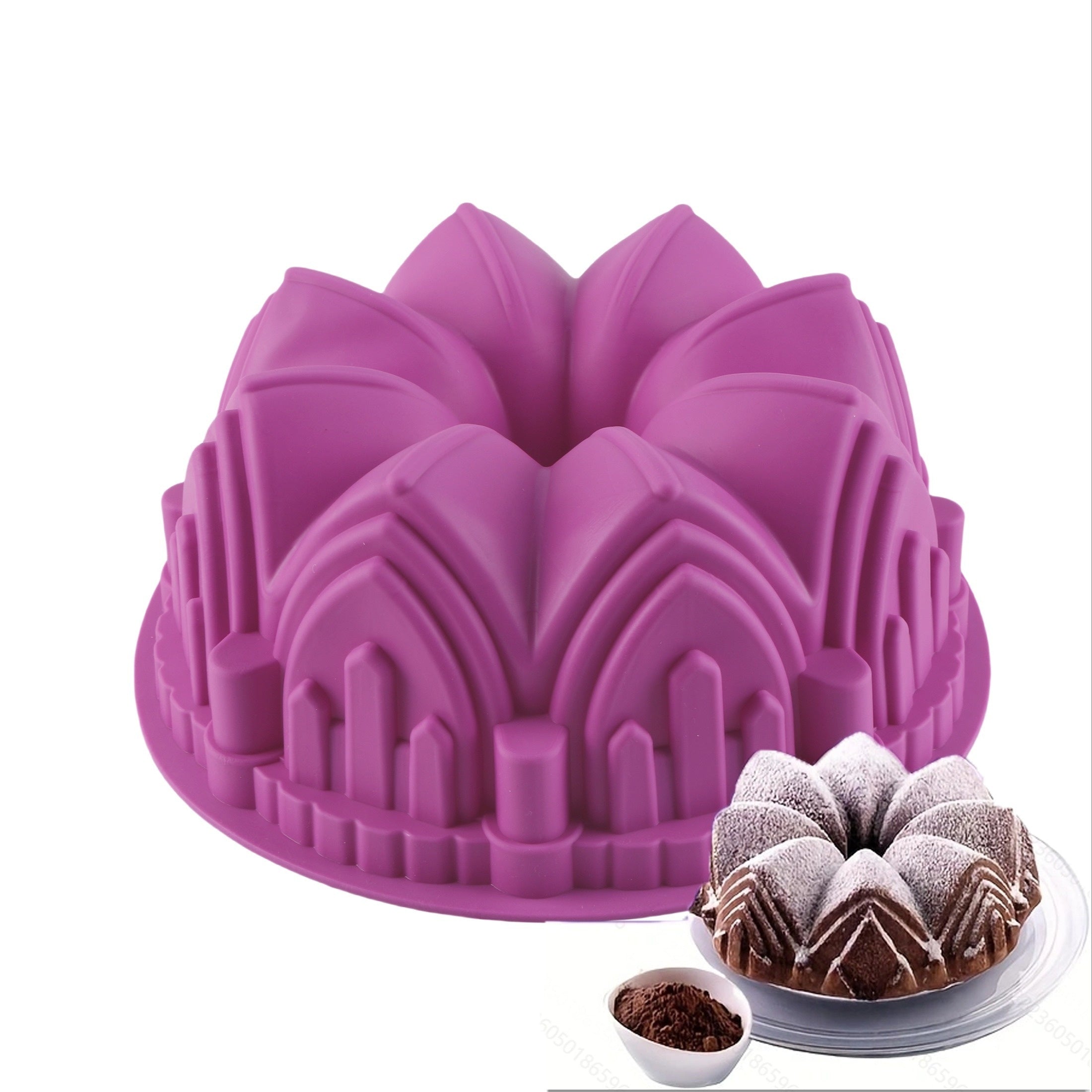 Silicone Cake Mold Flower Crown Shape Large Castle Bread Toast Baking Pan