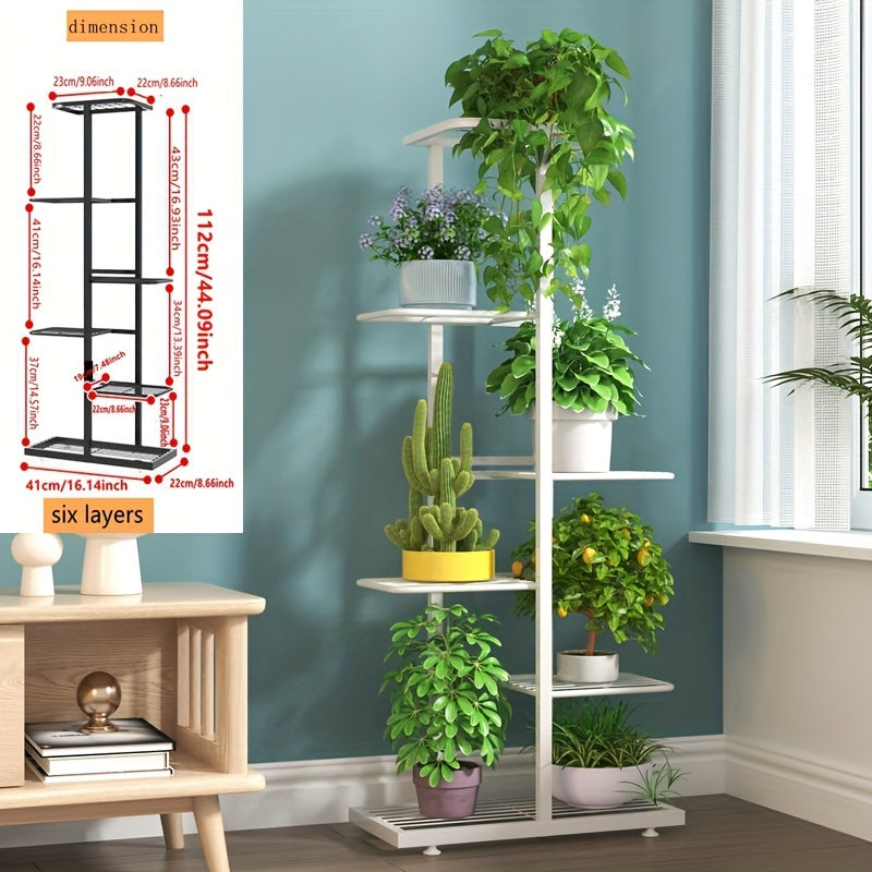 European Style Multi-Tier Metal Plant Stand White Rustproof Indoor Balcony Decor