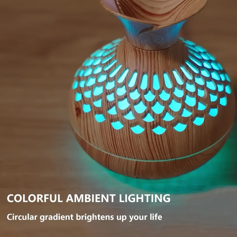 Colorful Mini Flower Humidifier 300ml Wooden Vase Aromatherapy Diffuser