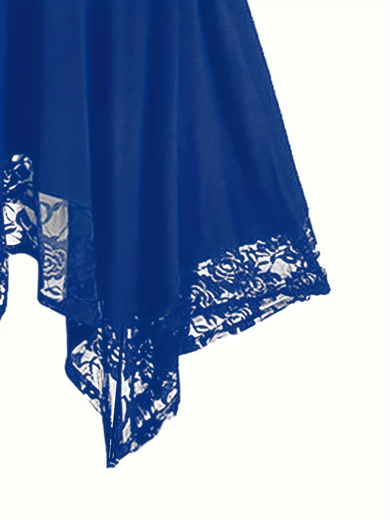 Women's Plus Size Floral Lace Stitching Swing Skirt High Waist Spring Summer