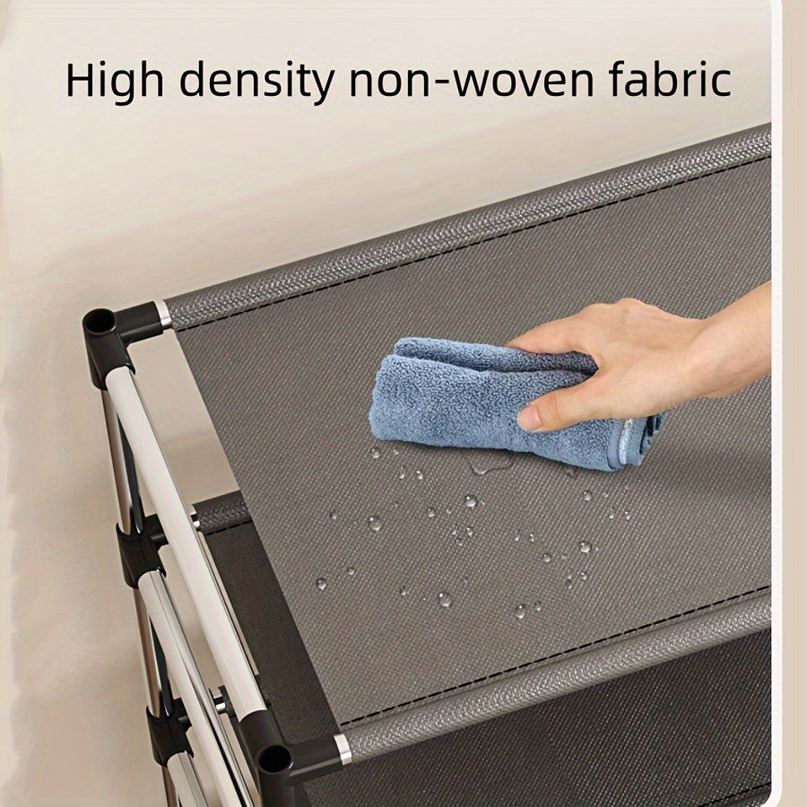 Estante de almacenamiento para zapatos negros con múltiples capas que sostiene de 18 a 21 pares para la organización del hogar