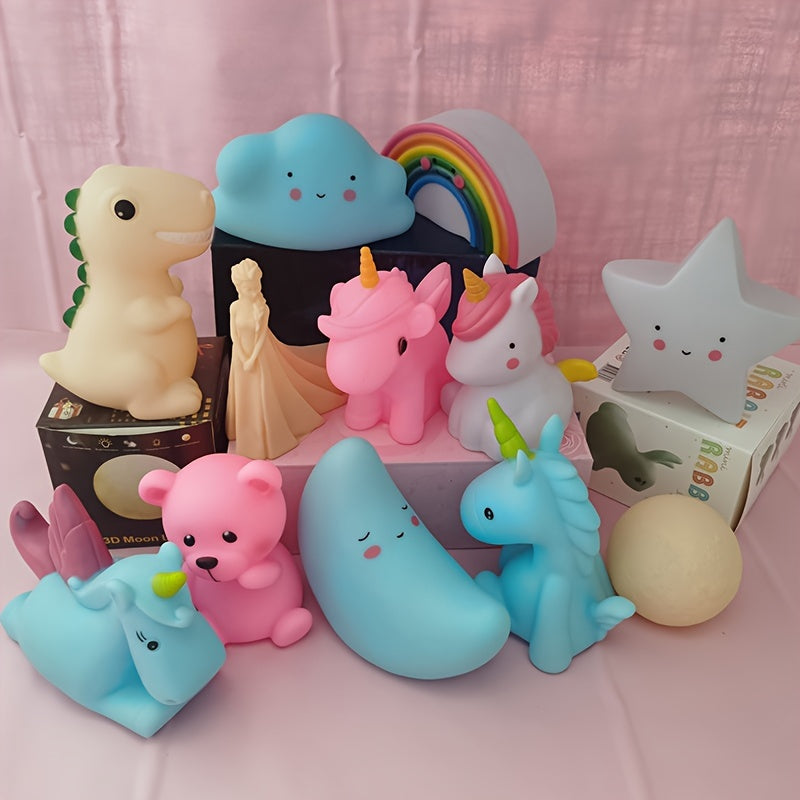 Bolalar xonasi uchun qiziqarli LED tungi chiroq - batareya bilan ishlaydigan va energiya tejovchi.