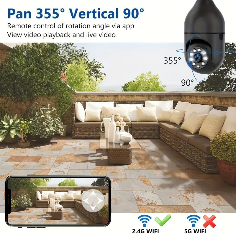 1080P WiFi Security Camera with Night Vision Pan Tilt Two-Way Audio for Home Surveillance