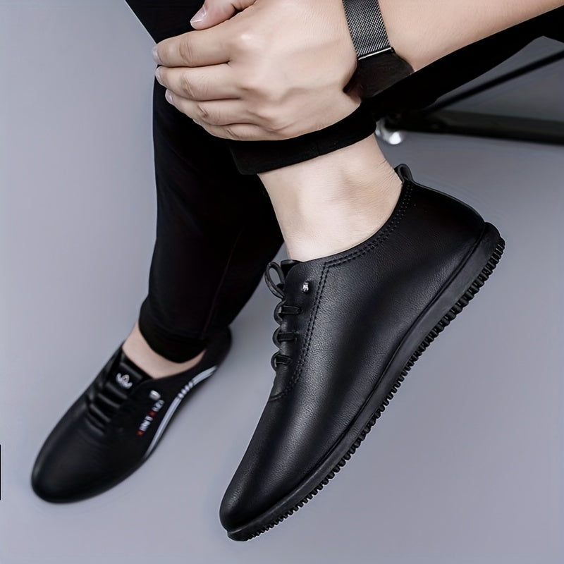 Men's Casual Leather Business Shoes for Formal Occasions Low Top Slip-On Dress Shoes