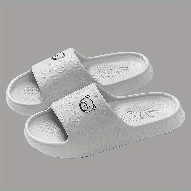 Unisex Cartoon Bear Slippers Soft EVA Non-Slip Bedroom Slides