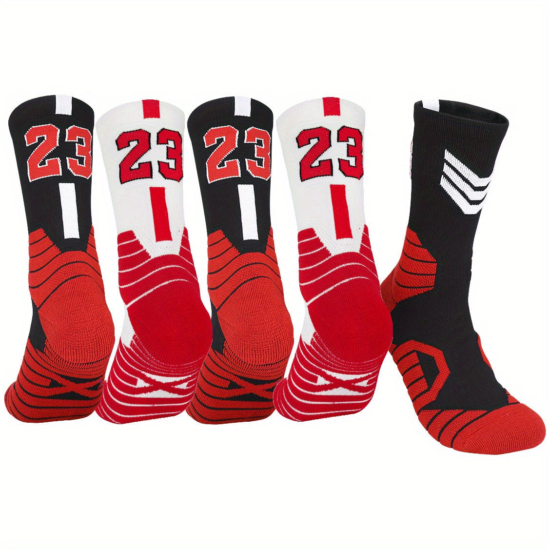 23 Pairs Thick Padded Basketball Athletic Sport Socks for Men Women Stripes