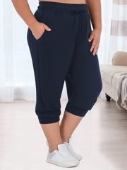 Plus Size Loose Fit Jogger Pants with Drawstring Waist and Pockets