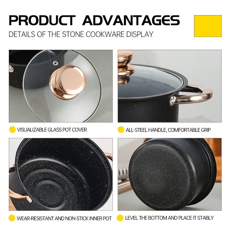 Set of 8 Aluminum Non-Stick Cookware Pots and Pans 18-26cm Kitchen Essentials