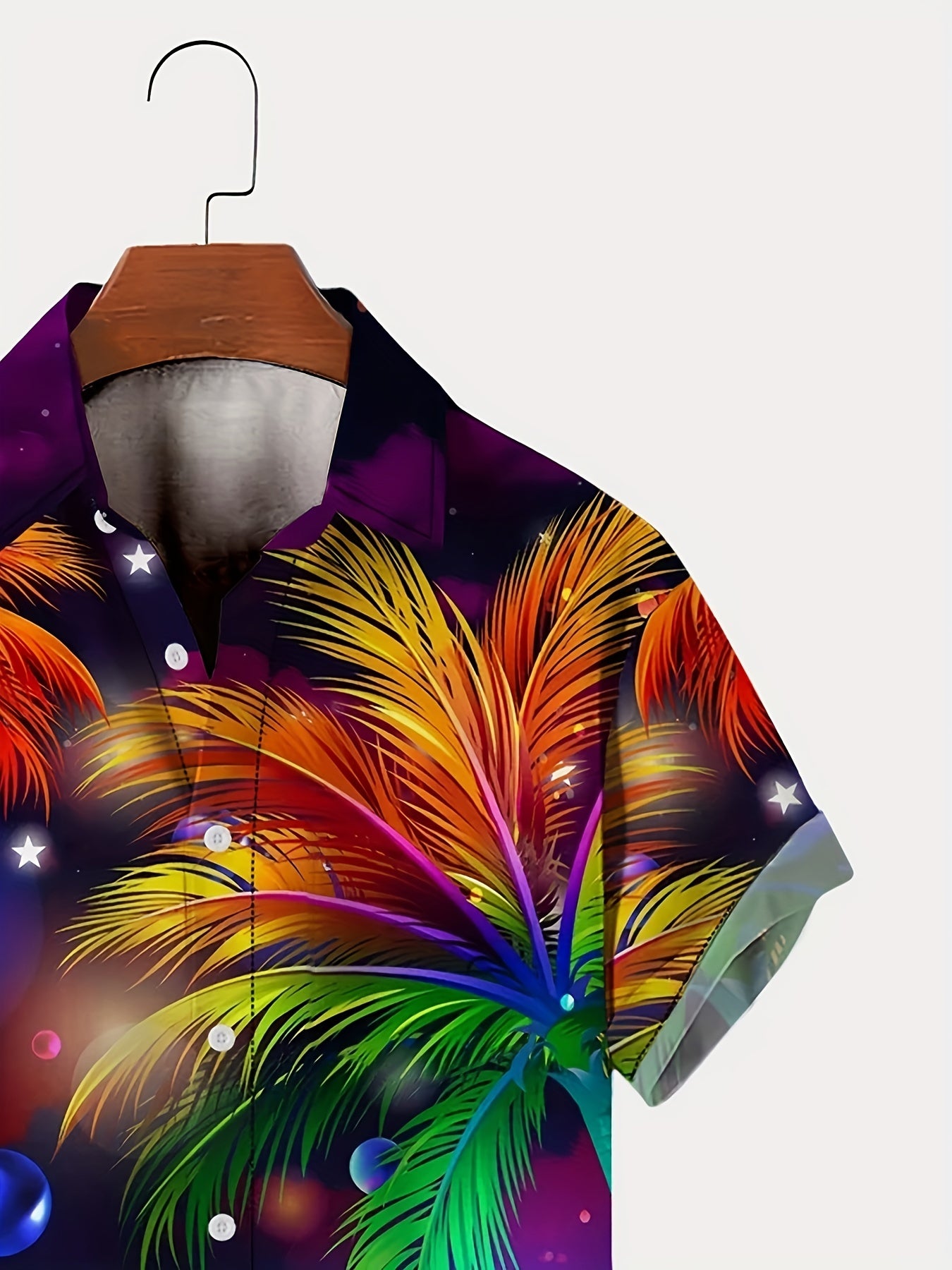 Men's Plus Size Coastal Graphic Print Casual Shirt for Summer