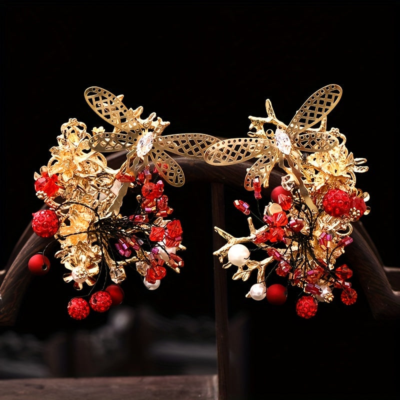 Retro Hair Stick Hair Comb and Earrings Set for Women Hair Accessories