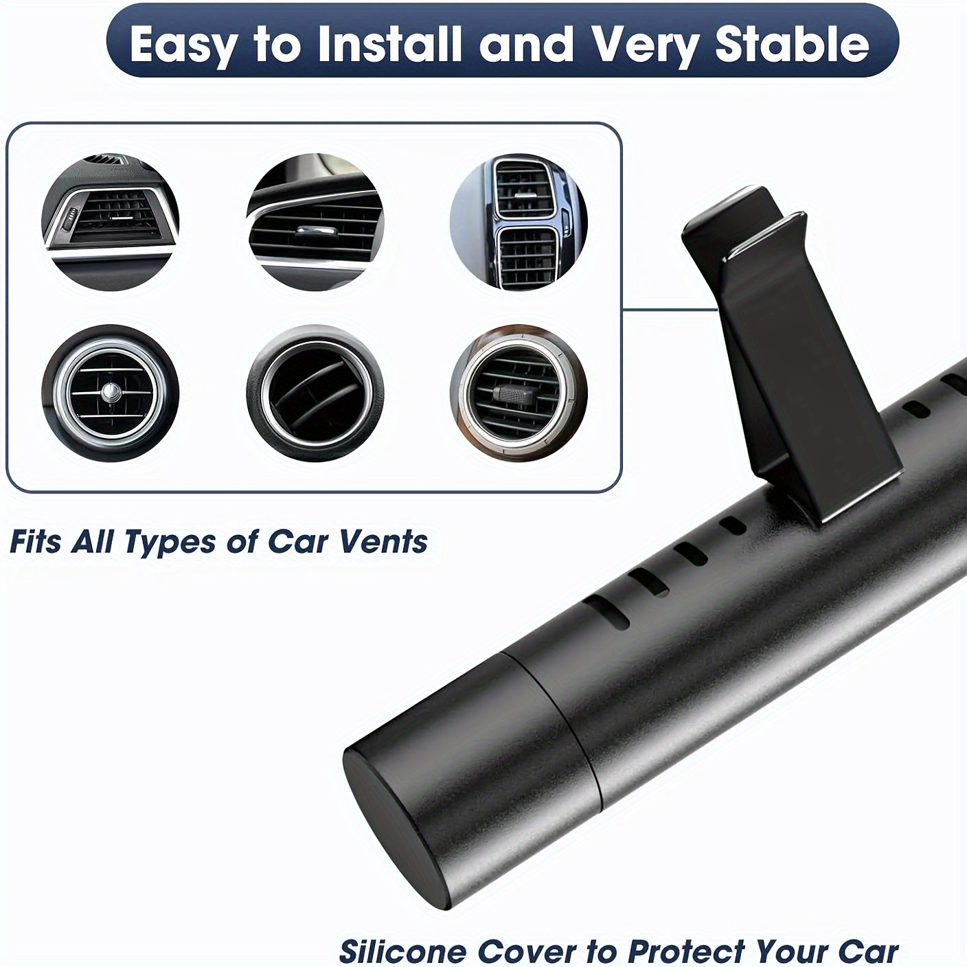 Car Air Freshener Vent Clip Set with Aroma Sticks Diffuser and Solid Fragrance Stick