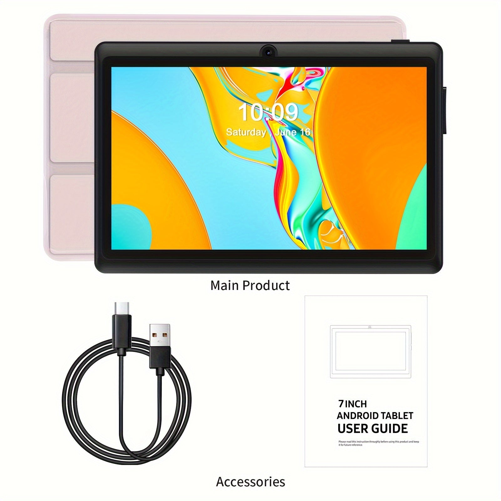 7-Inch Android 13 Tablet with 4GB RAM, 32GB Storage, HD IPS Display, Dual Cameras, Dual Wi-Fi, Protective Case
