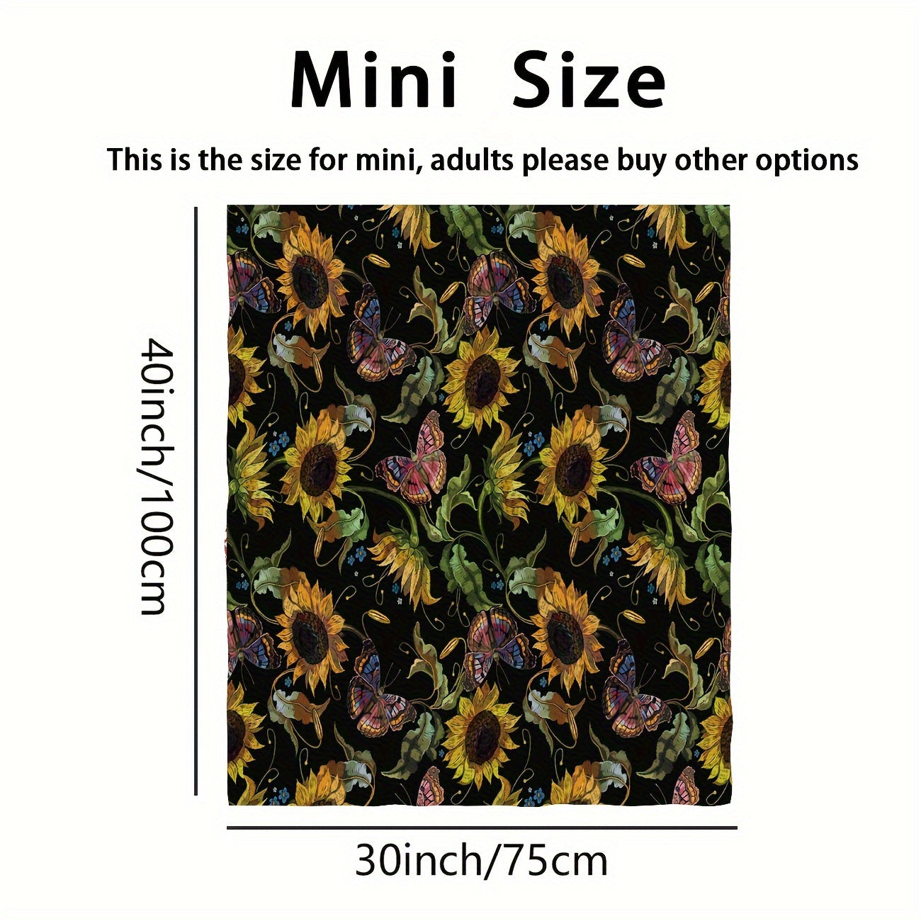 Sunflower Fleece Throw Blanket All-Season Floral Pattern Soft Warm Multi-Use 250-300g