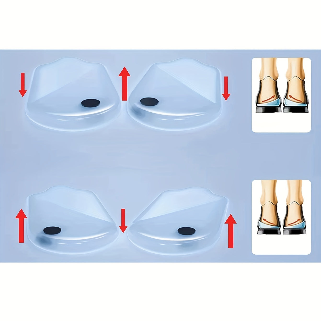 Unisex Silicone Orthotic Shoe Insoles With Heel and Toe Support