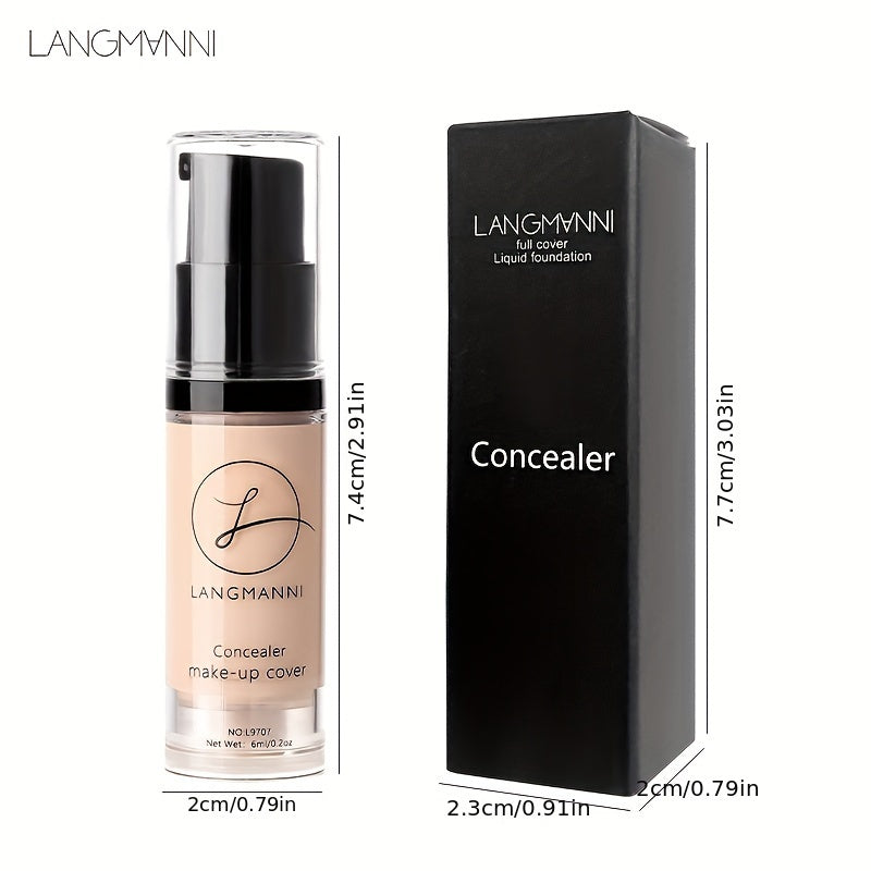 Long-Lasting Concealer with Smooth Finish and 4-Color Powder Base for All Skin Types