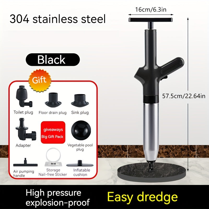 8-to'plamli zanglamaydigan po'latdan yasalgan hojatxona tozalash asbobi to'plami quvurlar, sinklar, kanalizatsiya uchun