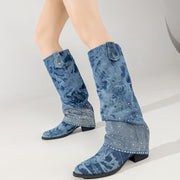 Women's Leather High-Top British Style Fashion Boots