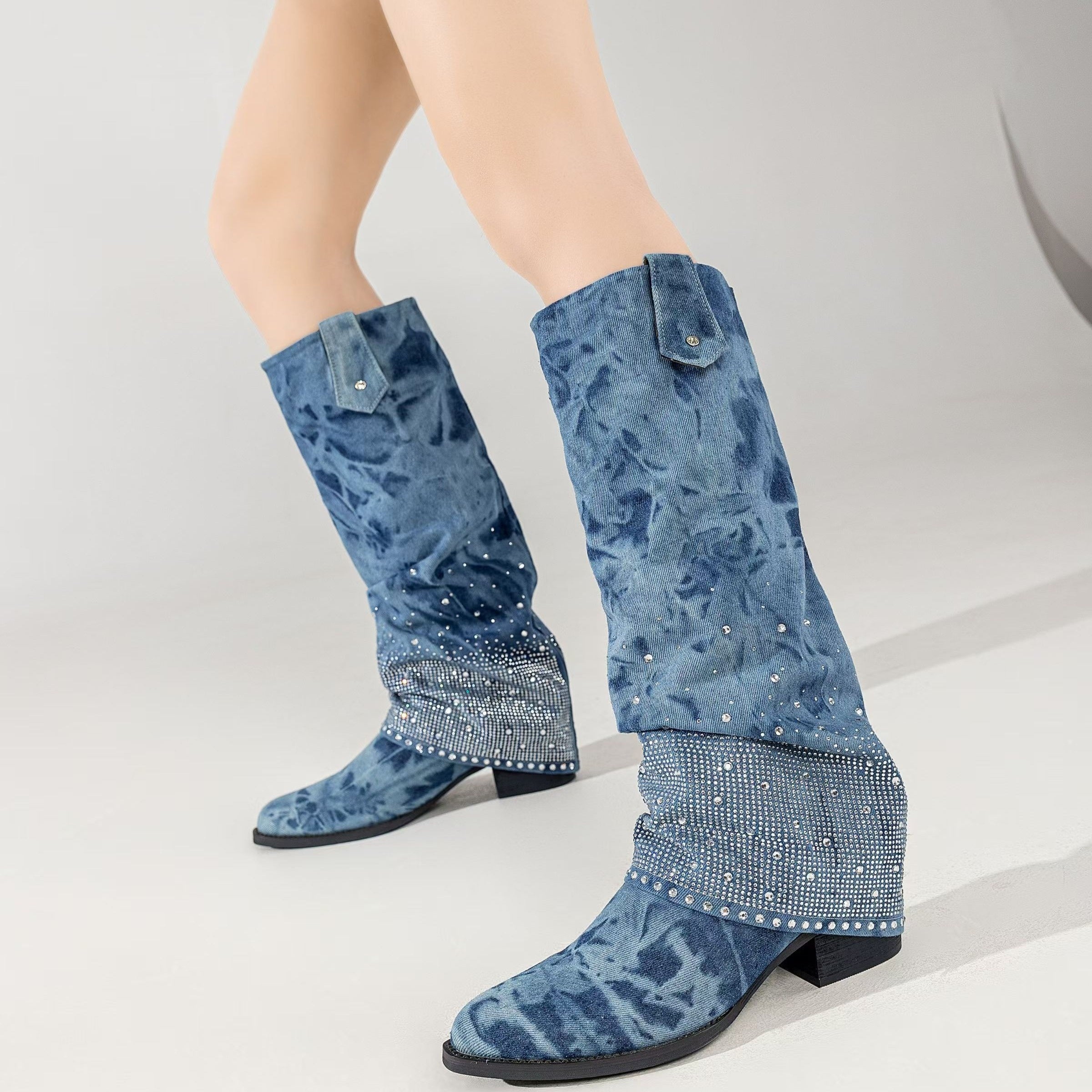 Women's Leather High-Top British Style Fashion Boots