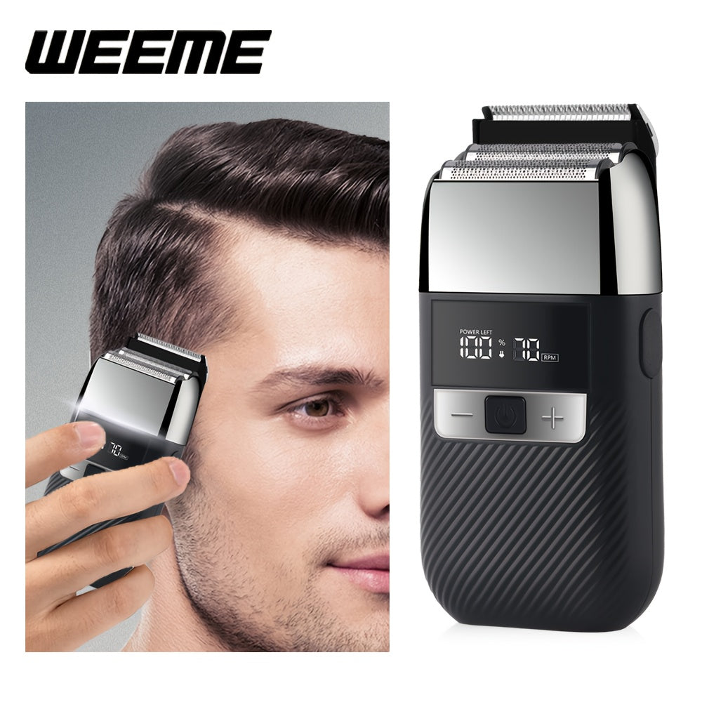 Cabezal de cuchilla recíproca de afeitadora eléctrica profesional para hombres, recargable por USB, lavable, batería de 46-60 min
