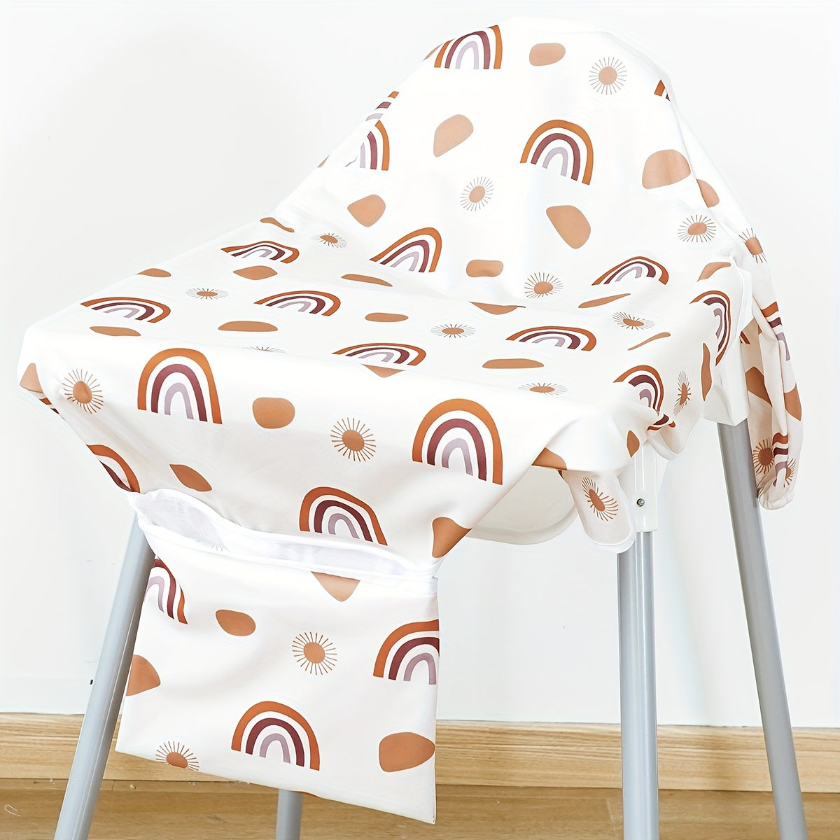 Chiroyli va suv o'tkazmaydigan 3-in-1 Oziq-ovqat stoli qopqog'i - Yuviladigan oziqlantirish bibi va bo'yash aproni bilan birga, Sehrli lenta yopilishi, Poliestir tolalaridan tayyorlangan, turli ranglarda.