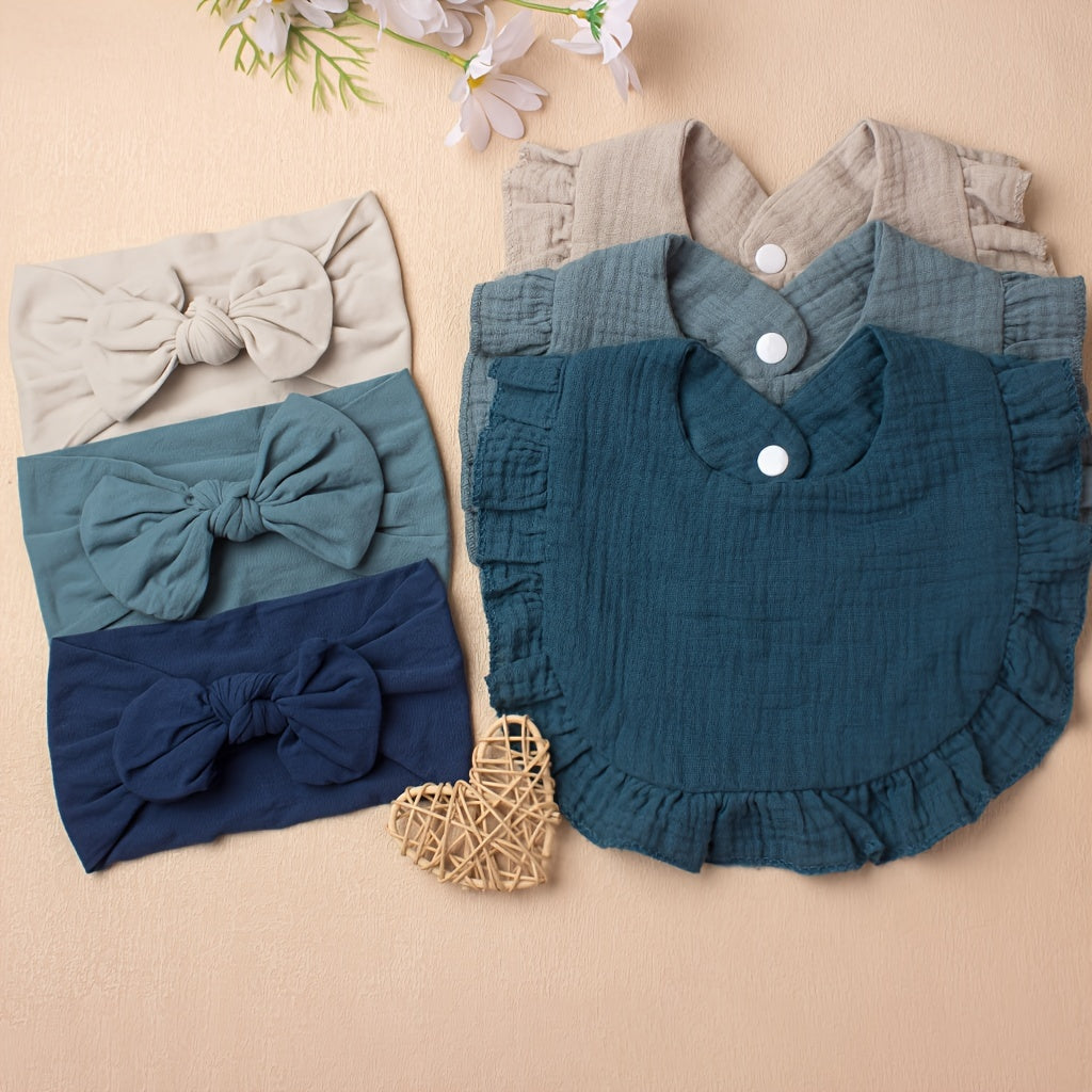 Set of 6 Baby Headbands with Bows Nylon Infant Hair Accessories for Girls