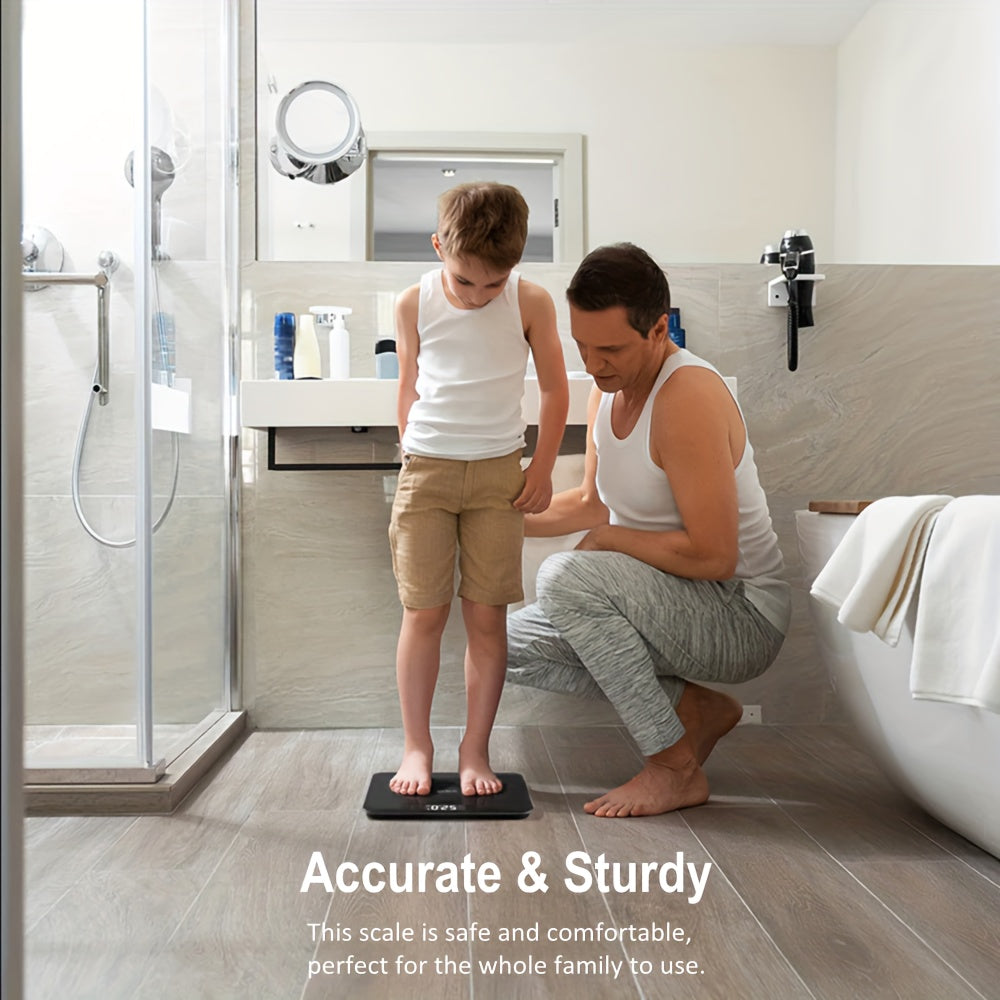 NUTRI FIT Digital Bathroom Scale LCD displey bilan, jismoniy vazn o‘lchash uchun kuchli va aniq, batareyali (Batareyalar kiritilmagan)