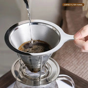Universal Stainless Steel Pour-Over Coffee Filter Reusable Mesh for Home Office