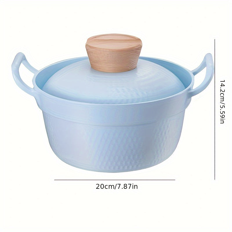 Olla de aluminio para sopa y fideos con revestimiento antiadherente, apta para inducción, ideal para hogar y restaurante