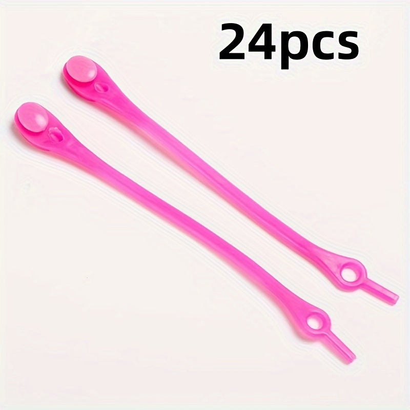24 Pcs Silicone No-Tie Shoelaces for Sneakers, Lightweight, Easy Install