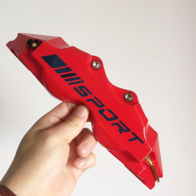 Universal ABS Plastic Brake Caliper Covers Set 2 Pcs Black Sport Logo