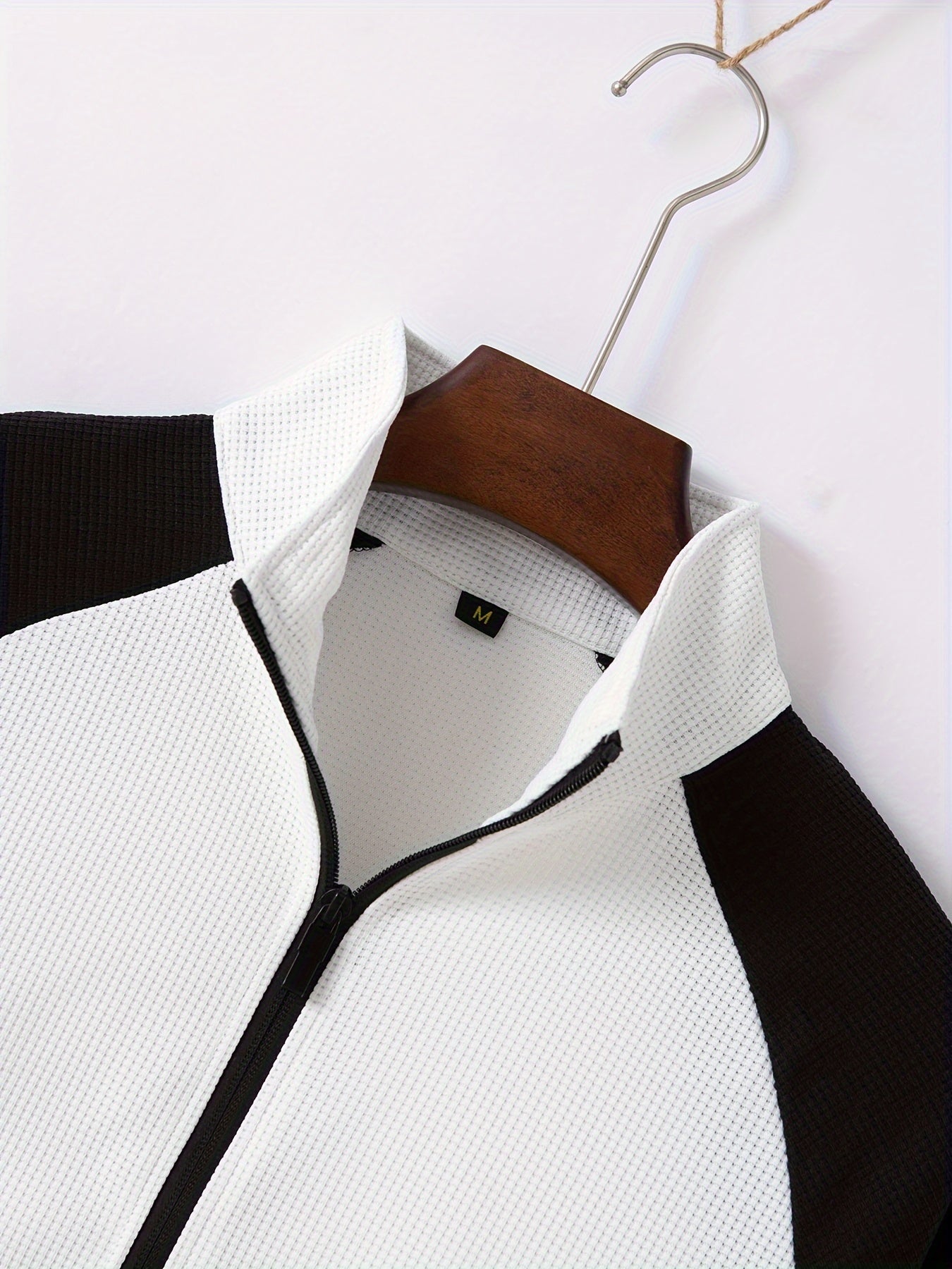 Мужской спортивный костюм из полиэстера: куртка на молнии и джоггеры, весна-осень, цветовые блоки