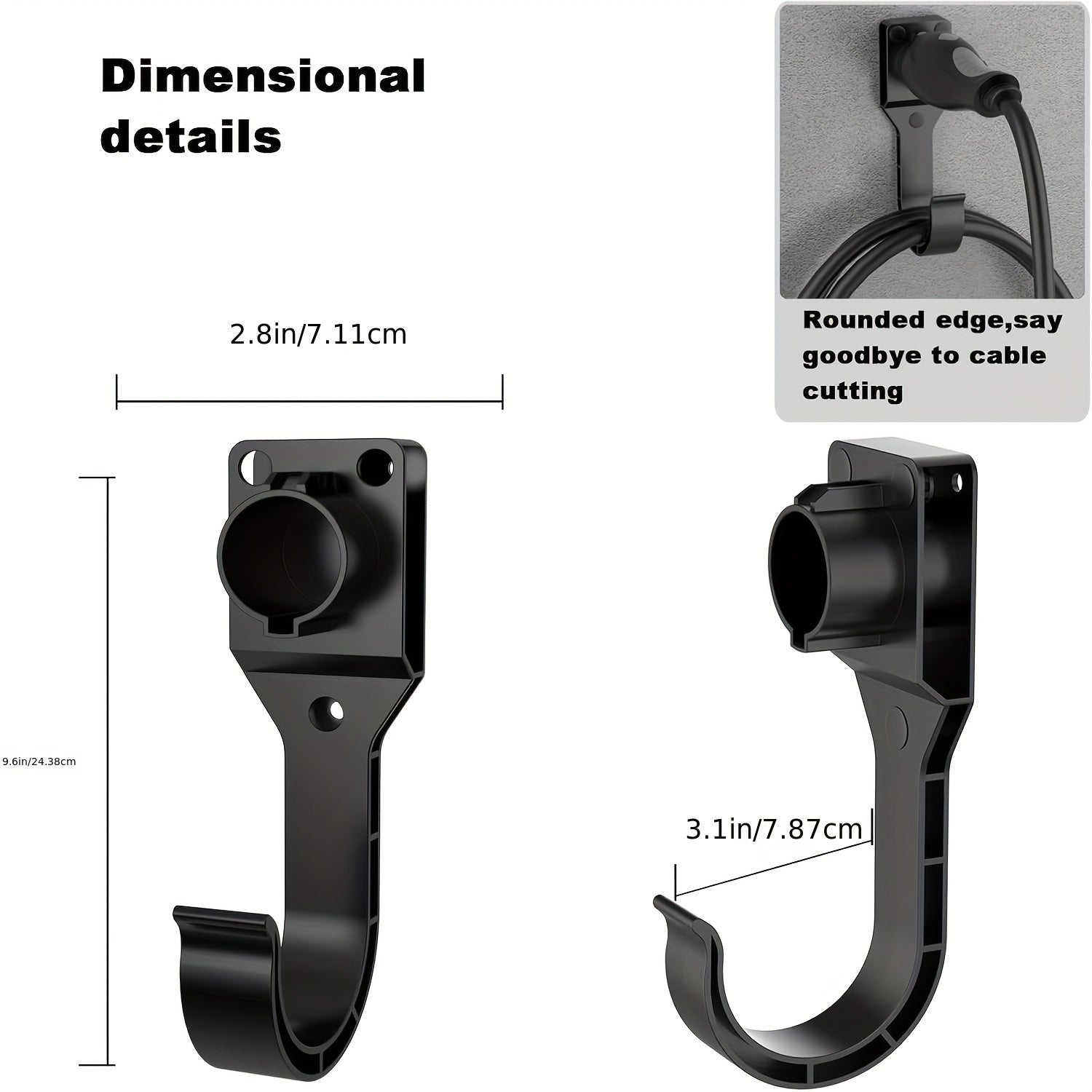 Electric Car Charger Holder Wall Mount Organizer for SAE J1772 Cords