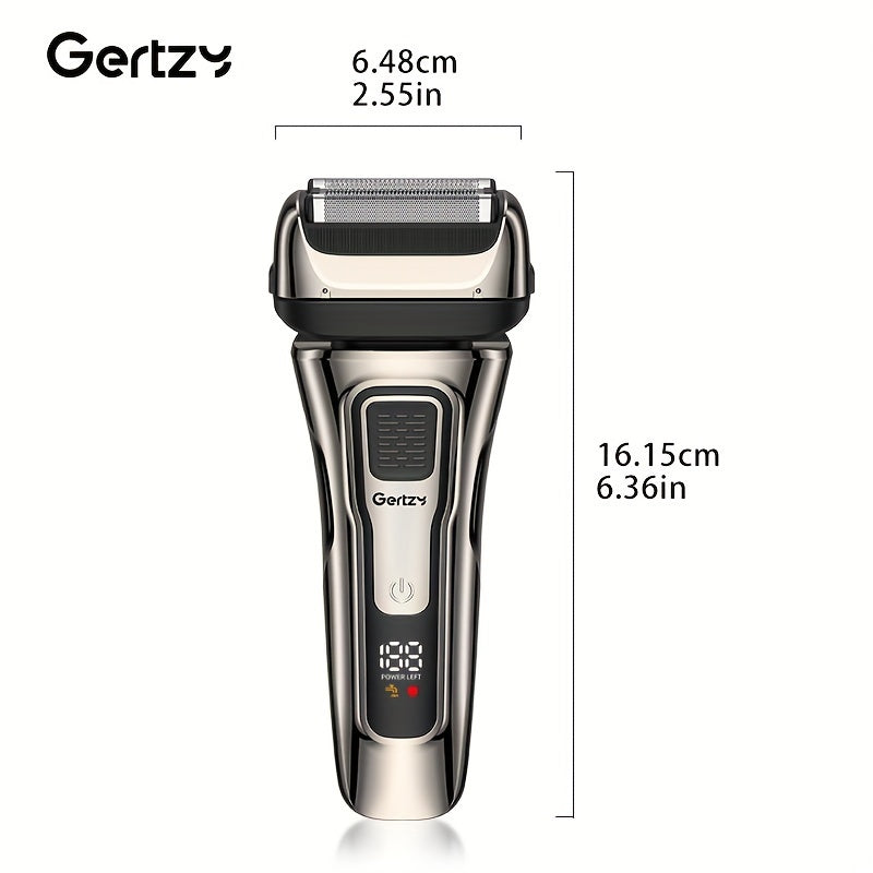 Electric Razor for Men 3 Stainless Steel Blades USB Rechargeable 60 Min Battery