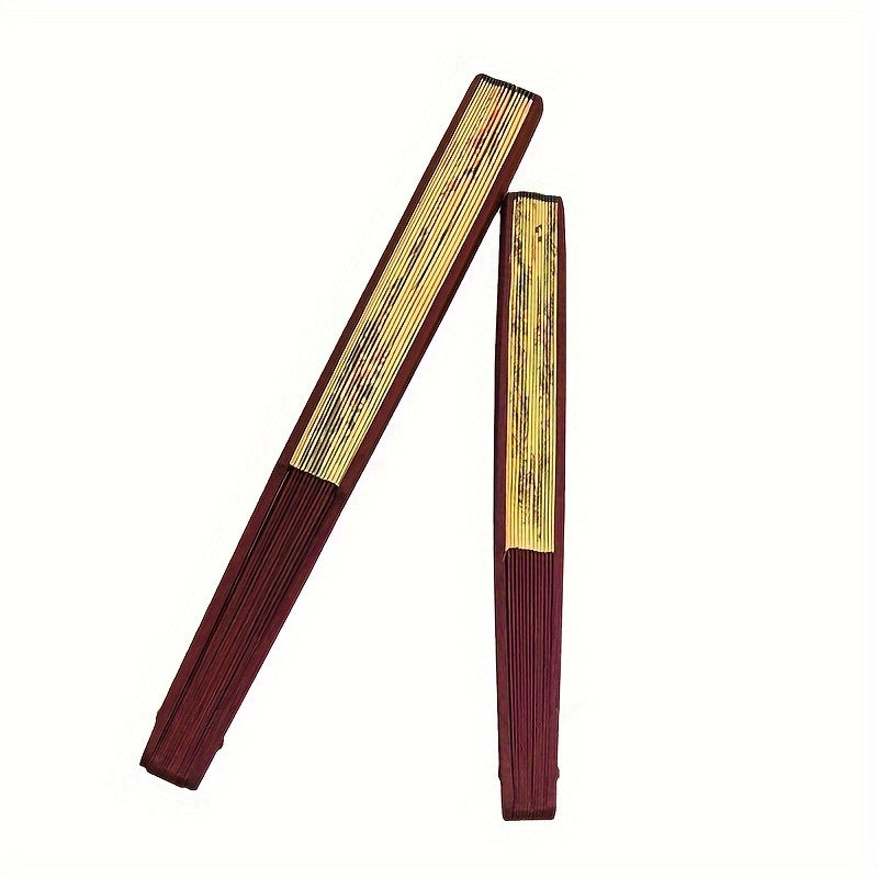 Ancient Style Chinese Folding Fan with Peony Plum Eight Jun Artwork 8-Inch