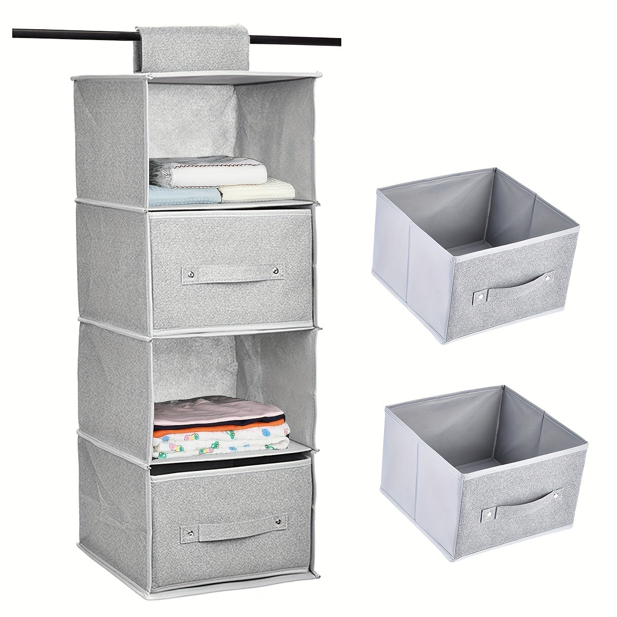Подвесной органайзер для шкафа с съемными ящиками и вешалкой для хранения одежды в общежитии, детской, доме на колесах, комнате для детей