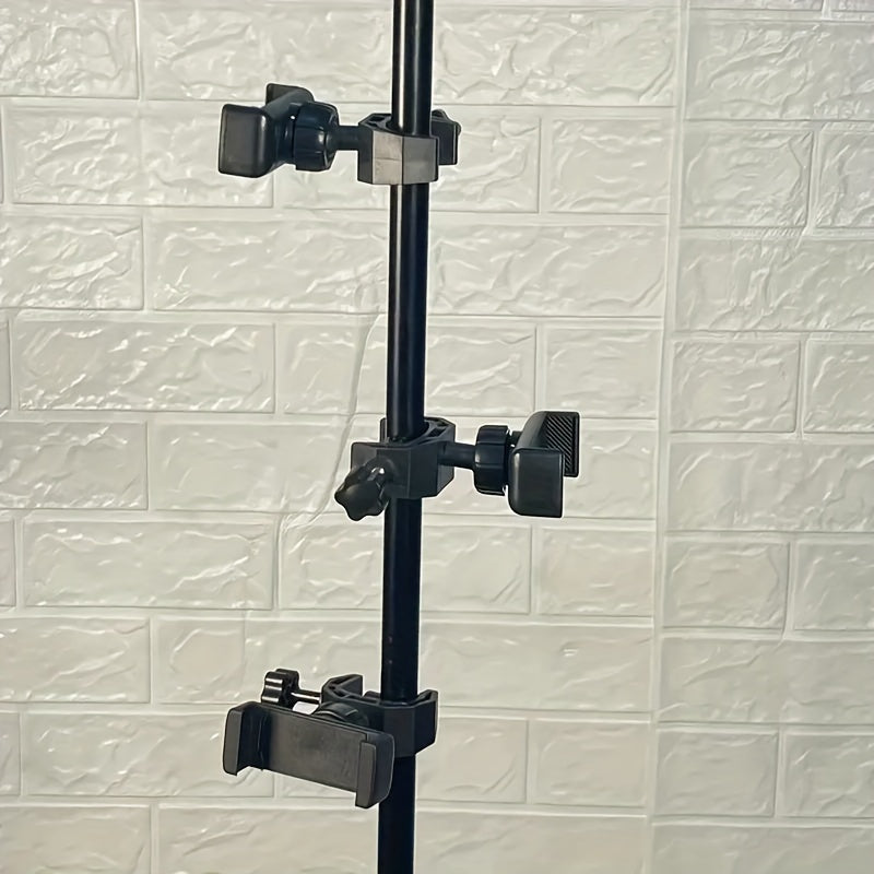 Black ABS Microphone and Smartphone Holder with 360-Degree Rotation for Bicycles and Motorcycles