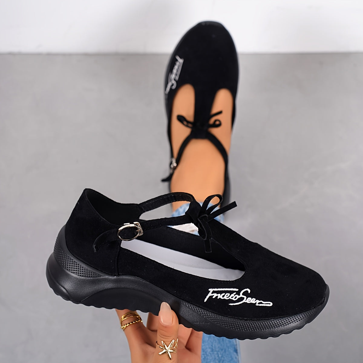 Women's Embroidery Casual Mary Jane Sports Shoes Easy Wear