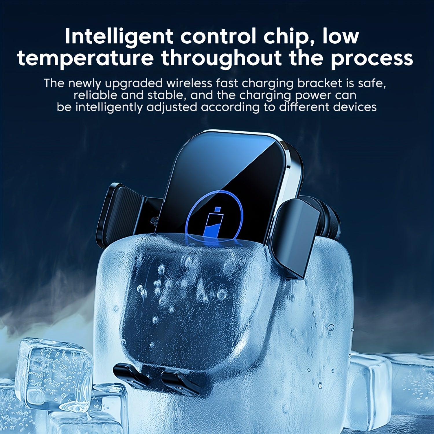 Car Mount Wireless Charger Automatic Sensing 15W Fast Charging Tempered Glass