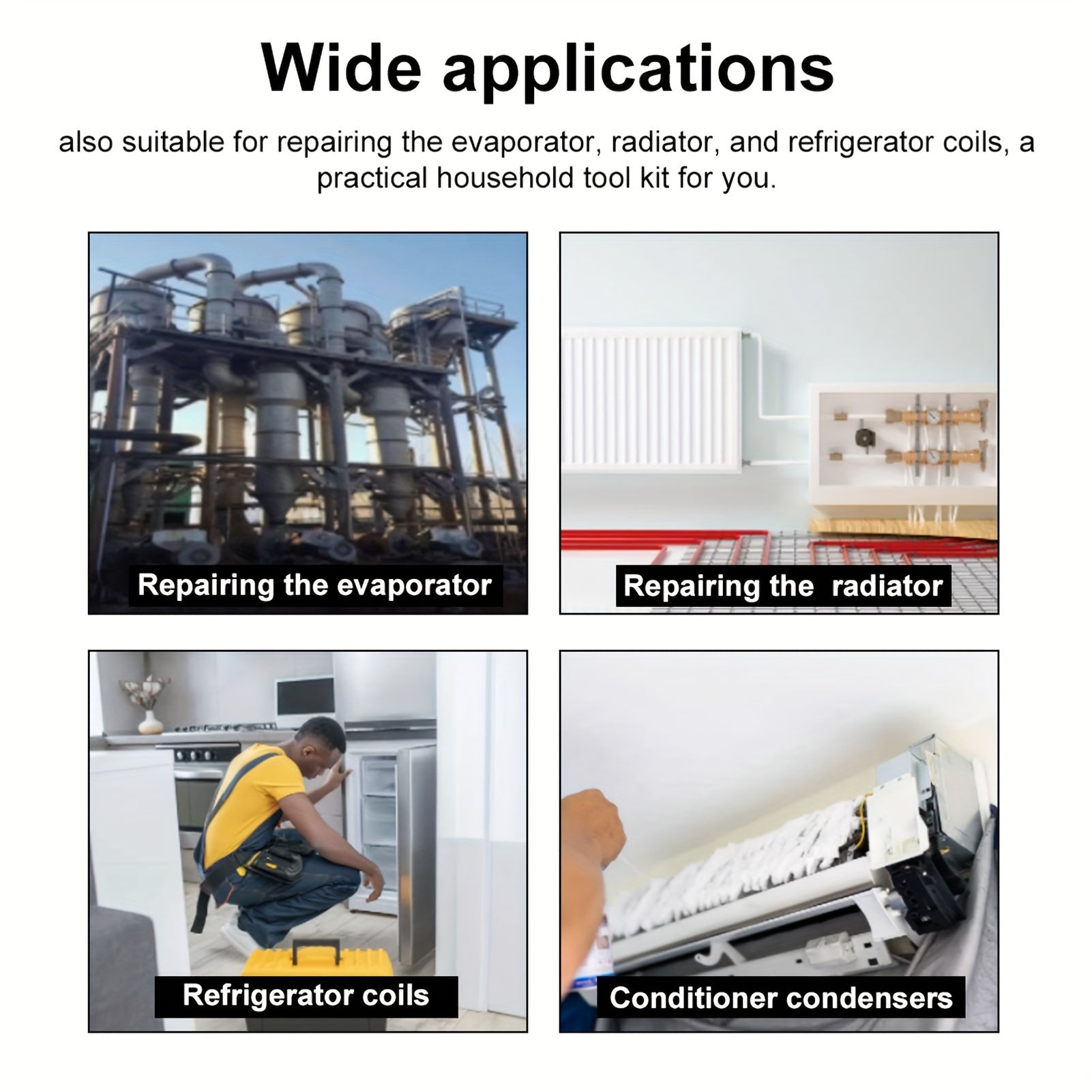 Air Conditioner Fin Comb Set 2 Pieces Stainless Steel Brush for Coil Cleaning