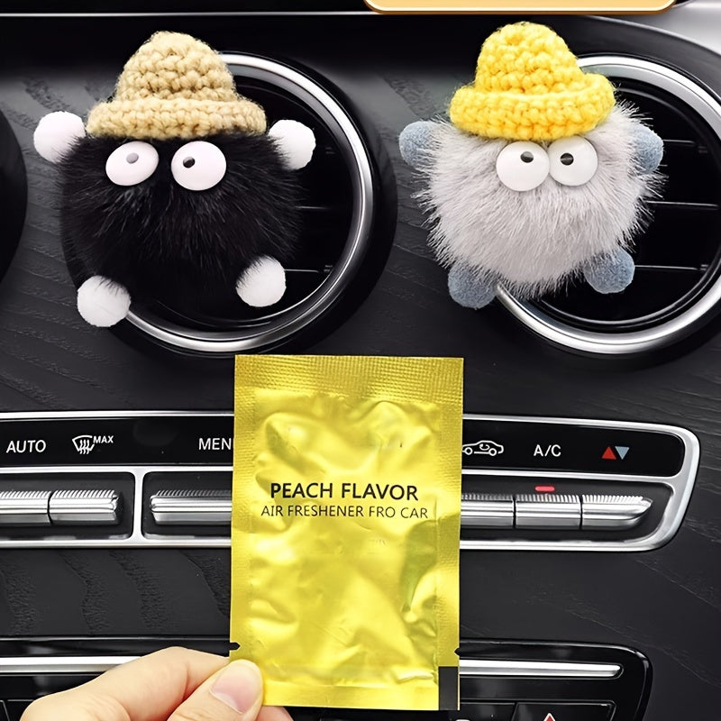 Автомобильный освежитель воздуха с ароматом персика, вязаная клипса на вентиляцию, украшение, длительная свежесть