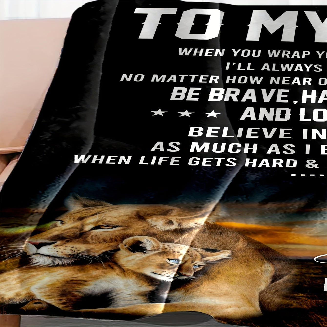 Manta de franela con estampado de león para una acogedora relajación y hora de dormir