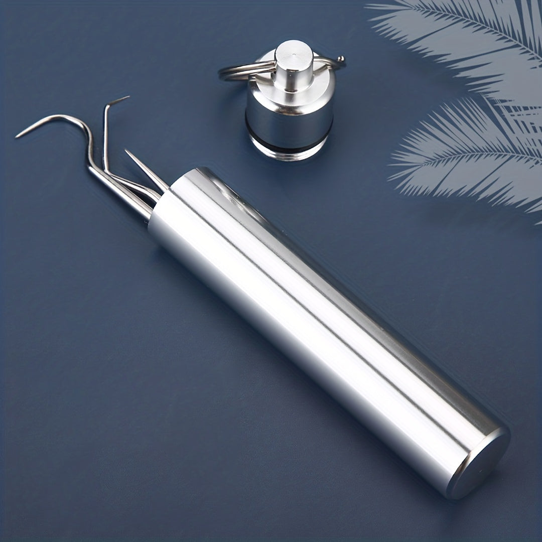 6 Pack Stainless Steel Toothpicks Oral Cleaning Floss Picks with Storage Tube