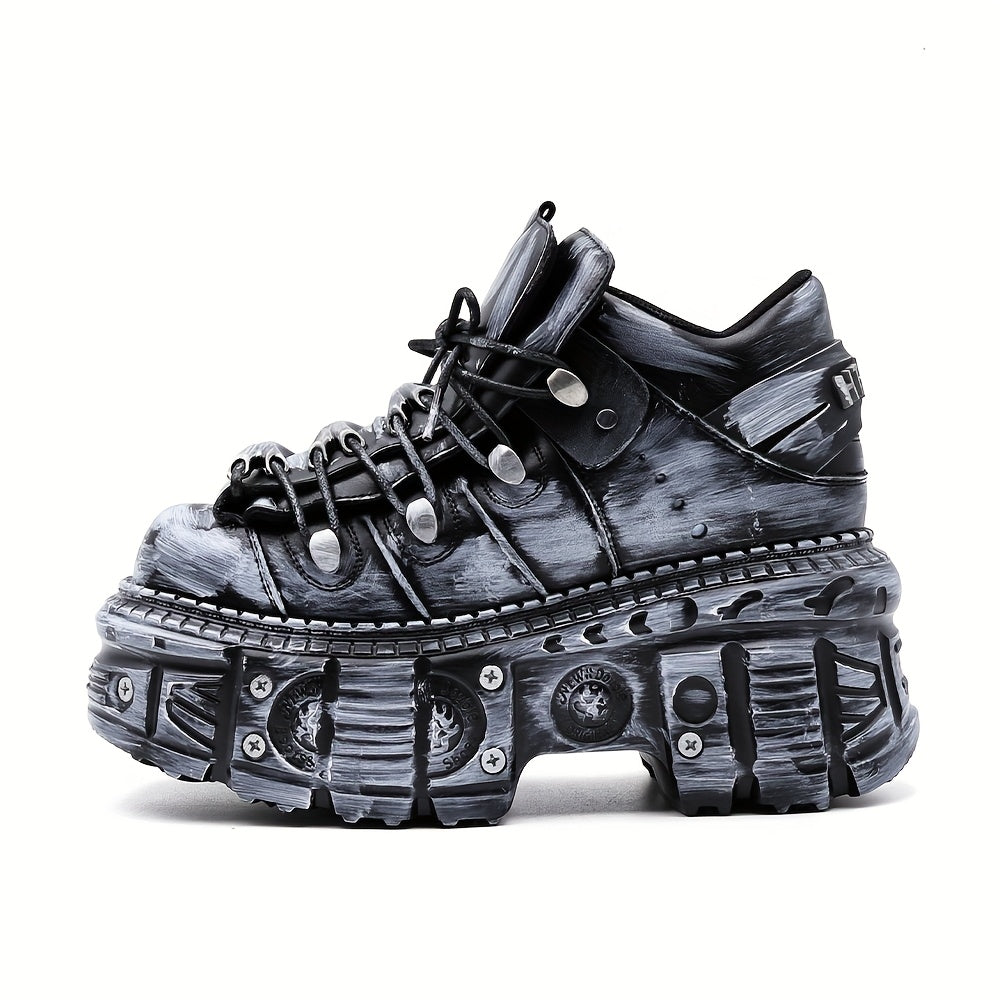 Women's EVA Platform Short Boots Y2K Goth Style Mid Calf Shoes