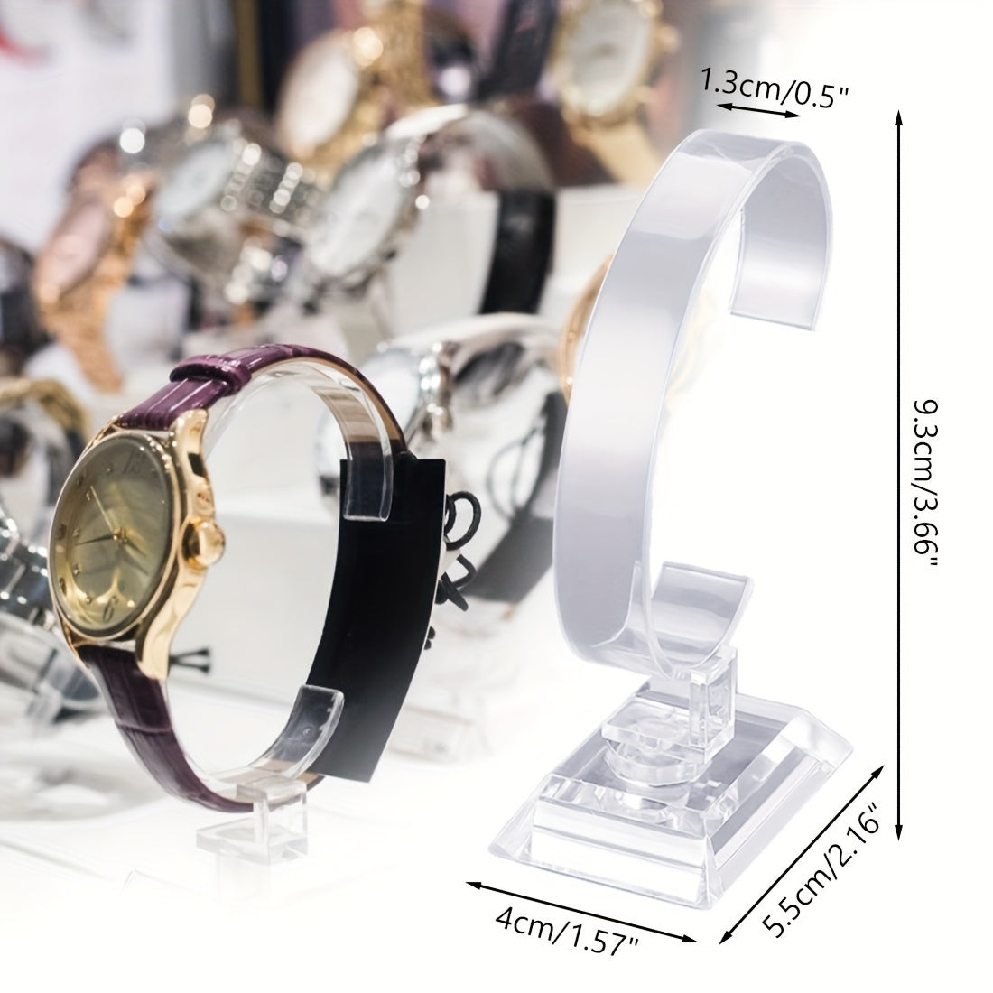 Набор из 10 прозрачных пластиковых подставок для часов и украшений в форме буквы C