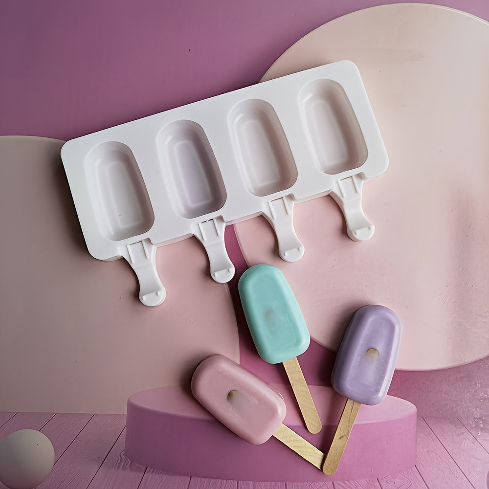 Silicone Ice Cream & Popsicle Mold Reusable 3/4/8 Cavities