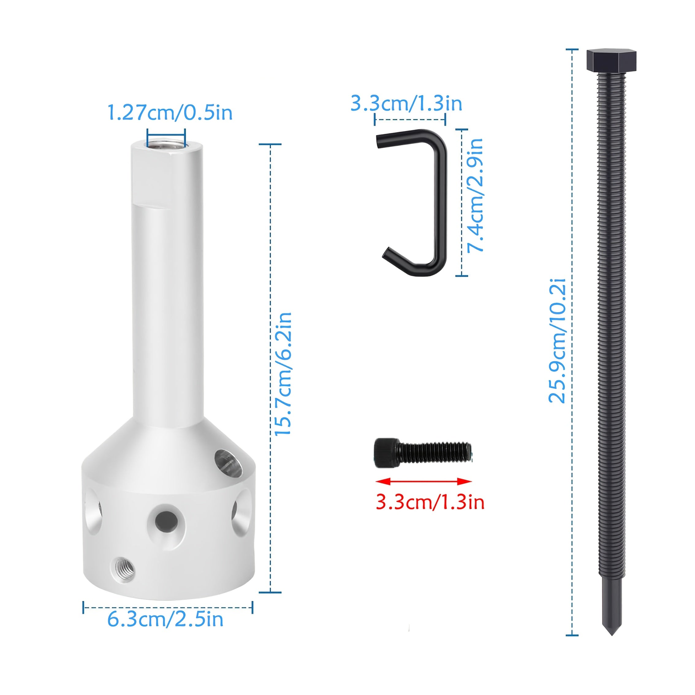 Extractor de cubo de rueda de 5/8 y 1/2 de diámetro, herramienta de reparación automotriz