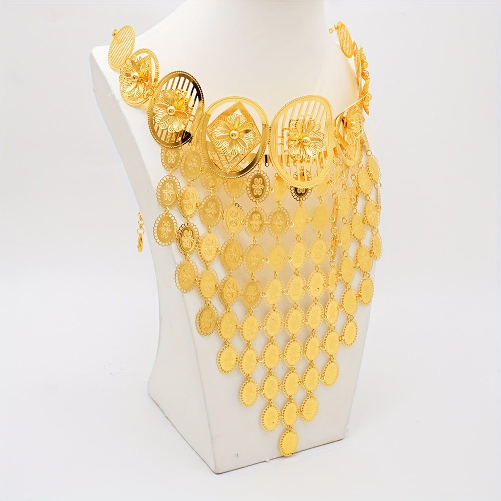 Conjunto de collar de novia con accesorios de joyería corporal exquisita