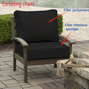 Waterproof Deep Seat Cushion with Zippered Backrest 60.96x60.96x10.16 cm Indoor Outdoor